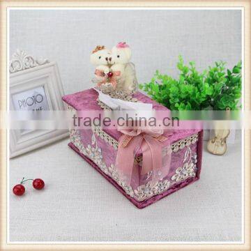 Cute Bear Velvet Tissue Box