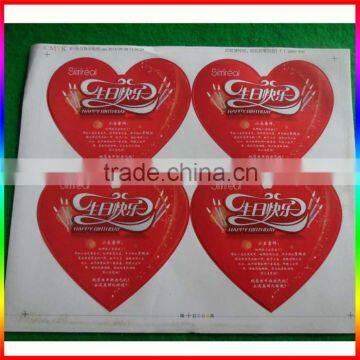 Large Red Heart Shape Birthday Paper Stickers photo-2