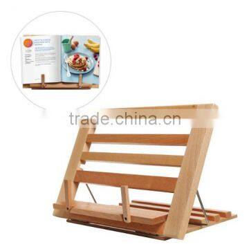 wholesale FSC&SA8000&BSCI Folding Adjustable Wood Cookbook display Holder