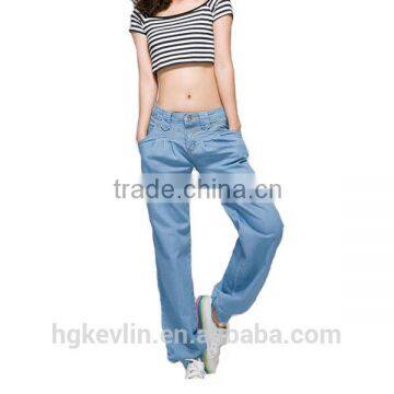 new style fashion casual denim girl's harem pants OEM