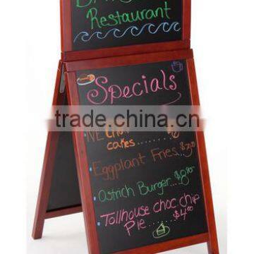 18 x 26 A-frame Chalkboard, Black Wet Erase Surface, with Header, 2 Sided - Cherry(AF-B-143)