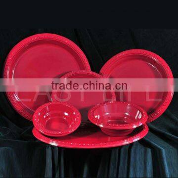 New colored PS plastic round plate set