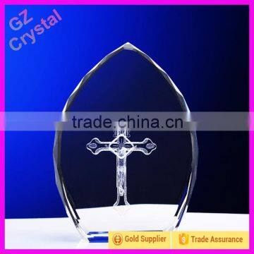 2015 Religious 3D Laser Crystal Cross Figurines