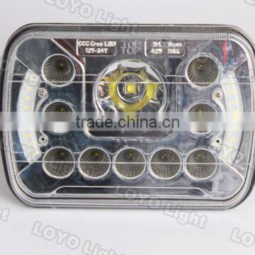 Newest!!! Square 7 Inch Led Headlight for Truck, Tractor With Angel Eyes 45W 5x7 Led Headlight photo-2