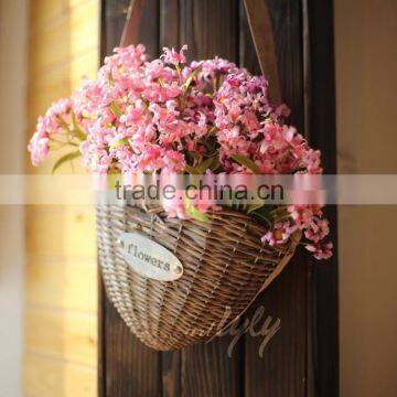 hanging wicker flower pot for home decoration on sale