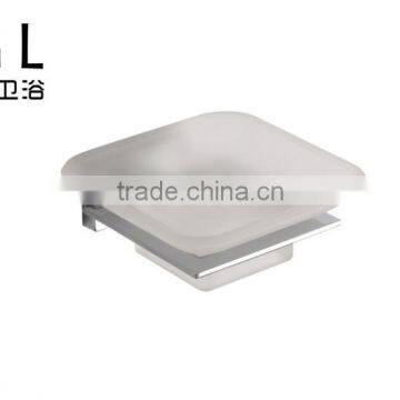 bathroom accessories hotel zinc aloy and frosted glass soap dish