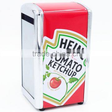 Tomato ketchup advertising napkin tissue holder made of tinplate Napkin holder for sale