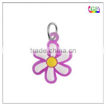 Rubber Soft flower Custom PVC Keychain Charm