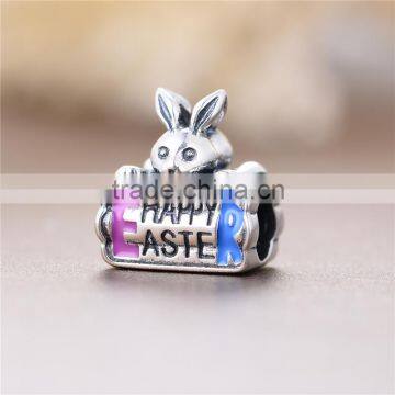 D155 Jewelry Antique Silver Charm Beads With Rabbit Shape for Happy Easter photo-2