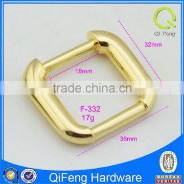 F-332 Square Buckle Bag Ornament Metal Shiny Gold