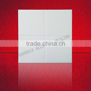 Snow White Color Aluminum Ceiling Panel Tile with Simple and Classical Gride Design