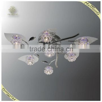 European Style Home Purple Color Decorative LED Crystal Ceiling Lights, Modern LED Crystal Lamps