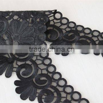 Fashion Neckline Design Embroidery Guipure Lace Collar Black Applique photo-4
