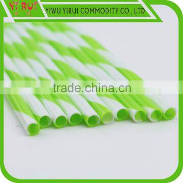 colorful pp material straight drinking straws with stripes drinking straw