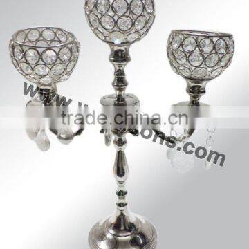 Crystal Antique Metal Candlesticks