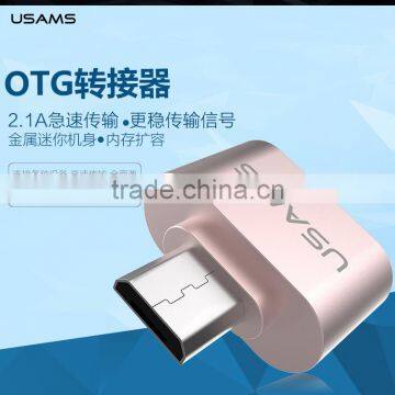 Original USAMS Quick Charging Micro USB to OTG Adapter Sync Data Connector 2.1A photo-3