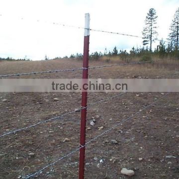 Metal T post for barbed wire t post with spade