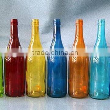 glass wine bottle with spray color