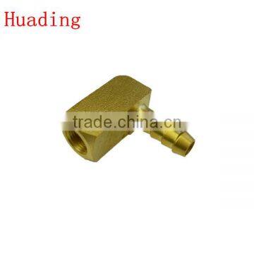 NPT, BSP pneumatic brass L-type brass connector,female threaded connection with sleeve for hose barb