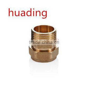 Durable copper male screw straight connector with nickle plated,brass compression fitting for PEX-AL-PEX pipe