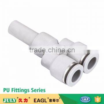 JULY Manufactory Made Pneumatic Y Branch Plastic Joint Tubes Tee Pipe Fittings photo-2