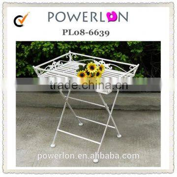 Royal Antique Wrought Irons Folding Metal Decorative Outdoor Tray Table