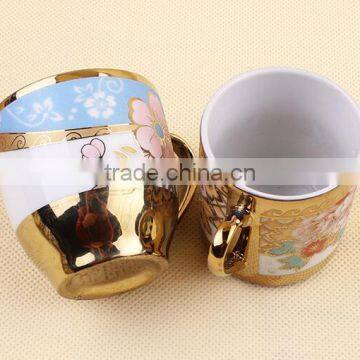250ml Golden Printing Ceramic Mug With Handle photo-5