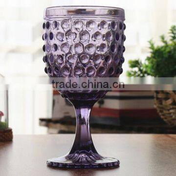 285ml bead colored wine glass goblet 285ml bead wing glass corled wine glass with round bottm