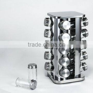 Clear Glass Bottle And Stainless Steel Stand Sets Salt Pepper Oil Vinegar Set photo-6