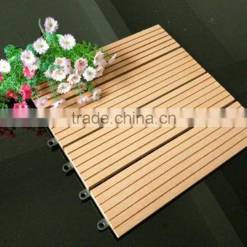 Natural Outdoor PE Decking Tiles Non-slip Wood Composite Decking Tiles photo-2