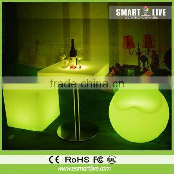 rechargeable led patio cube chair/illuminated led bar chair/ bar table and chair