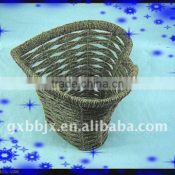 Seagrass wire heart shaped storage decorative waste paper baskets