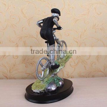 Wholesale Resin Model Racing Bicycle Player Scultpture Sports Medal