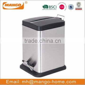 Soft Closing Kitchen Foot Pedal Stainless Steel Trash Bin photo-2
