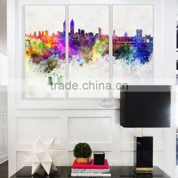 Amazon Hot Handmade Colorful Abstract Mode Paintings on Canvas Bright Lihgt Red Green Blue Wall Decor Framed Ready to Hang photo-3