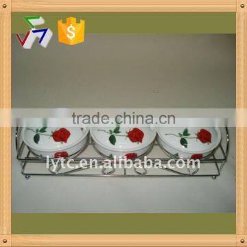 Porcelain Spice Jar With Iron Rack