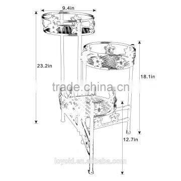 Garden Decor Iron Art Decorative 3 Tier Flower Pot Bronze Vintage Iron Flower Pot Stand photo-4