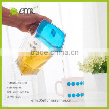 2L Hot and Cold Plastic Water/juice/tea Bottle With Color Lid photo-2