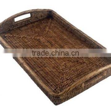 Natural Rattan Storage Serving Tray photo-2