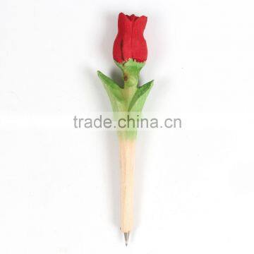 Fancy Rose-shaped wooden ballpoint pen