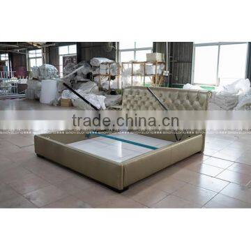 IN STOCK NOW King Size Bronze Leather Bed Room Furniture With Storage photo-4