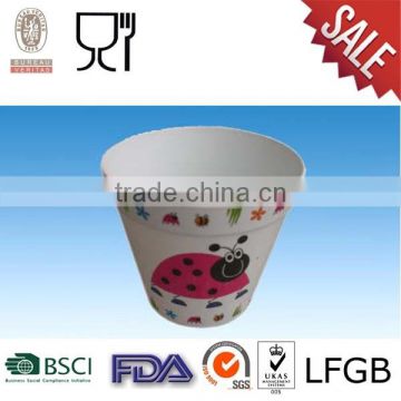 Melamine Plastic Flower Pot with logo outside