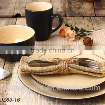 Stoneware Cheap Ceramic Colorful Round Dinnerware Set photo-2
