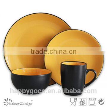 16pcs Dinnerware Set Manufacturer Two Tone Black Blue photo-6