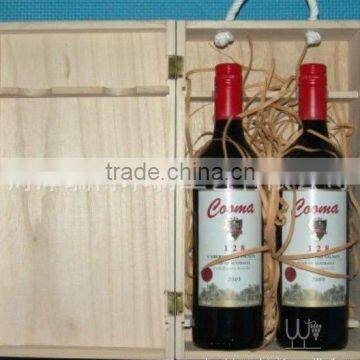 Two Bottles Red Wine Wood Box photo-3