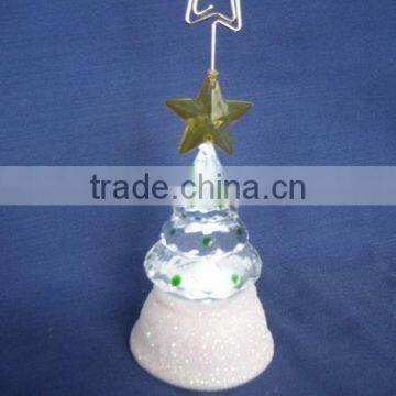 Led Acrylic Plastic Mini Tree Snowman Business Card Holder photo-4