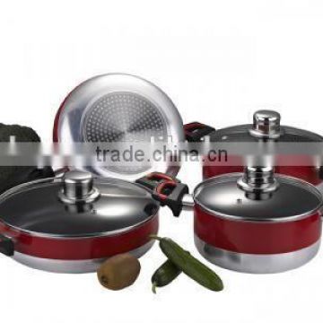 7pcs pressed aluminum cookware nonstick cookware set