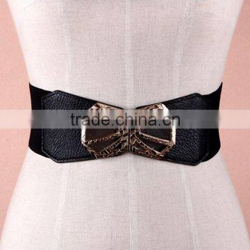 Fashion flower pattern alloy buckle elastic sex women lady waist belt