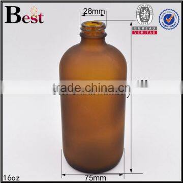 8oz Blue Boston Bottle Frosted Blue Color Boston Round Glass Bottle for Cosmetic Oils photo-6