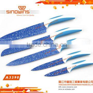 A3390-2 New design Hot Sale High Quality Stainless Steel Kitchen Knife Set with Non-stick Coating